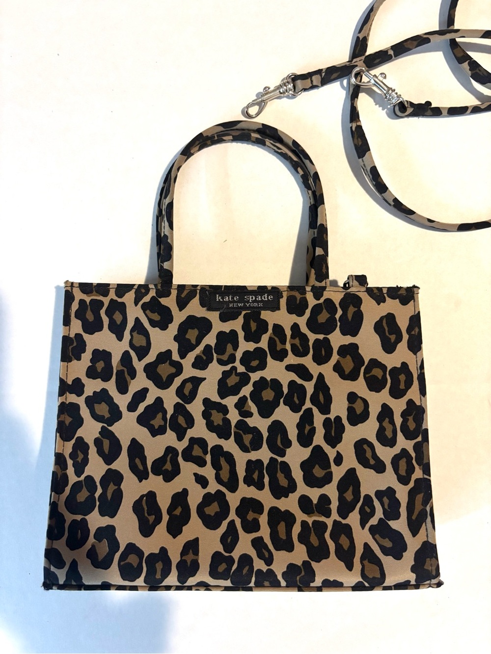 kate spade Leopard Print Mini Tote in Tan and Black